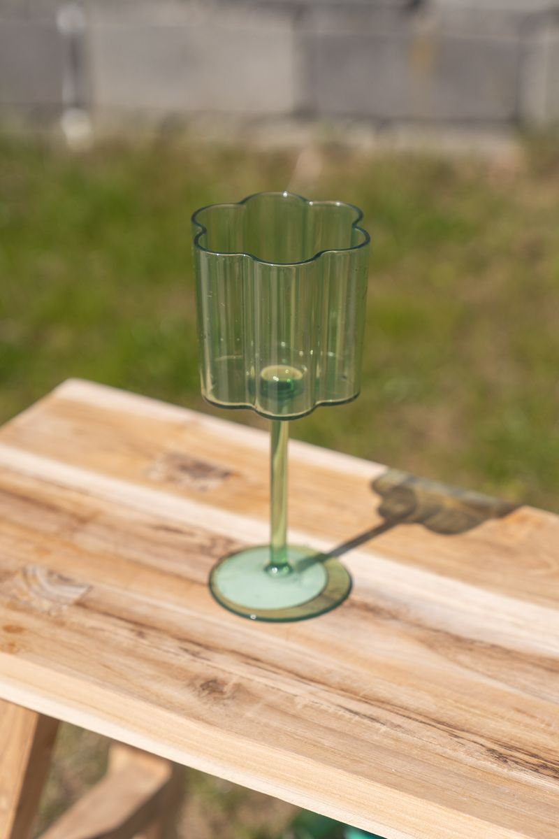 Blomst vinglass – 300 ml – grønn