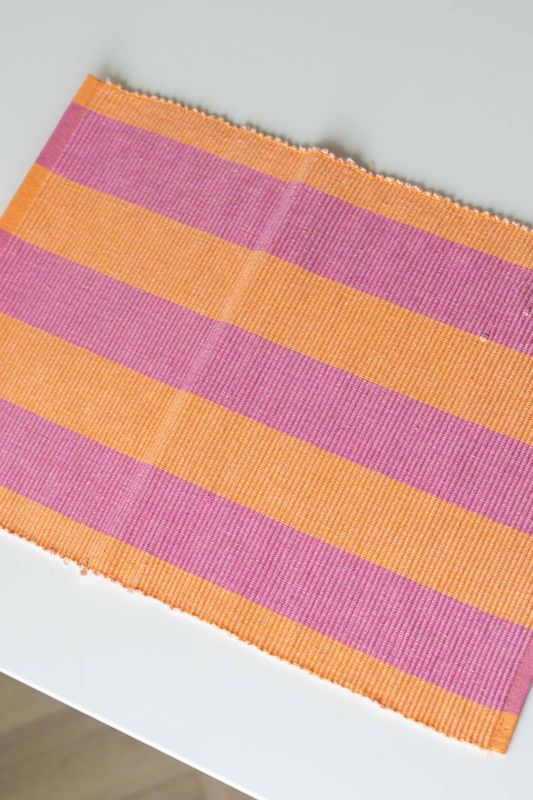 Bordbrikke i bomull – 45x30 cm – Rosa/Oransje Bred