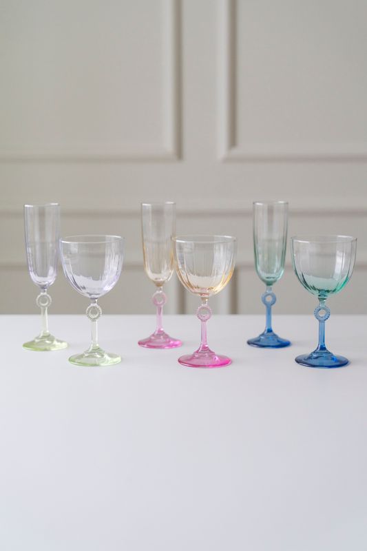 Champagneglass Sirkel 150ml - Blå