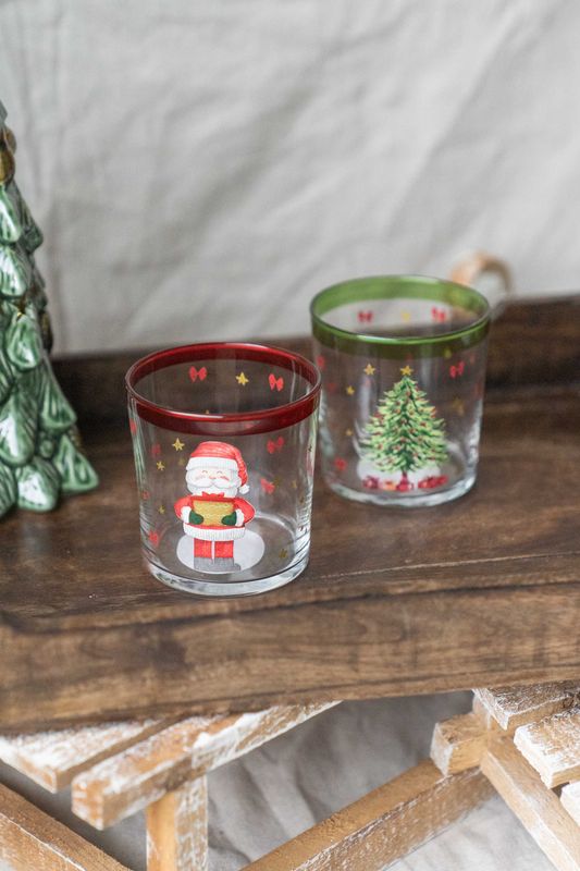 Vannglass 380ml - Rød Nisse