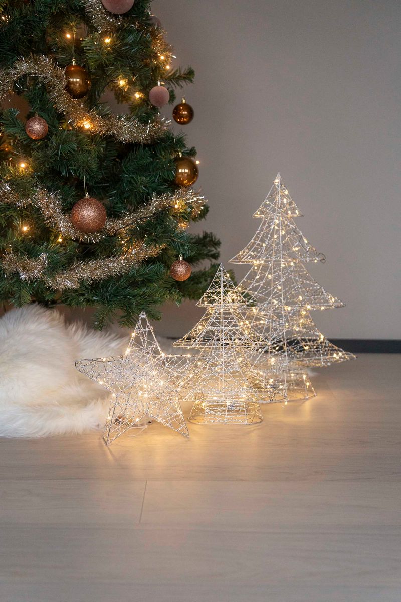 LED Stjerne 30cm Sølv