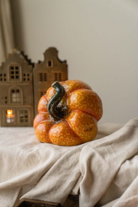 Hovedbilde Gresskar porselen 14cm Oransje
