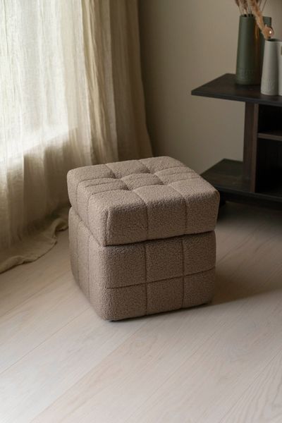 Hovedbilde Puff m/oppbevaring Teddy Brun