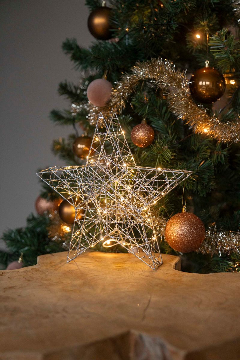LED Stjerne 30cm Sølv