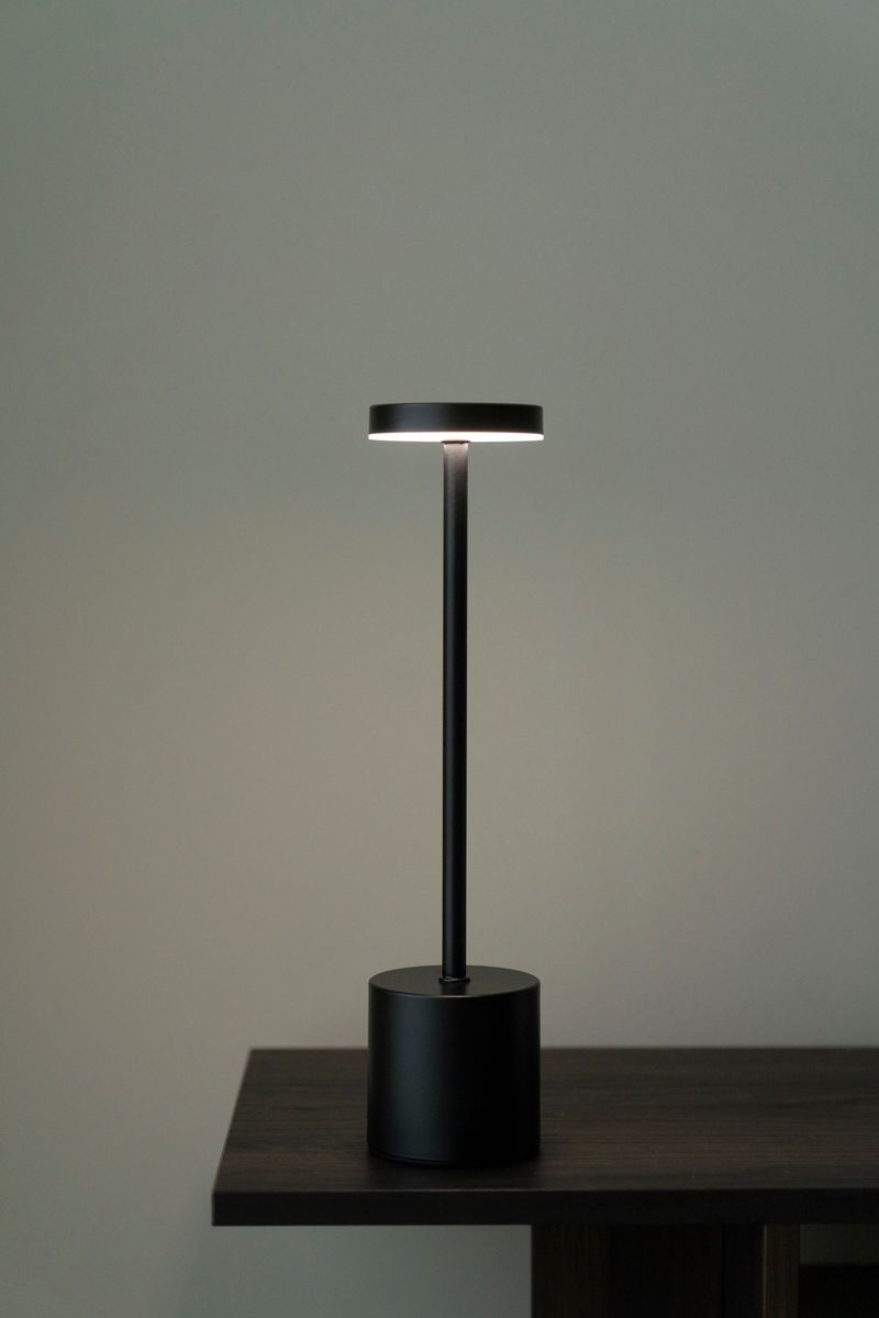 Oppladbar Bordlampe 34cm Svart
