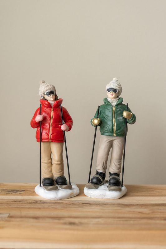 Stående Skiløper 20cm - Rød