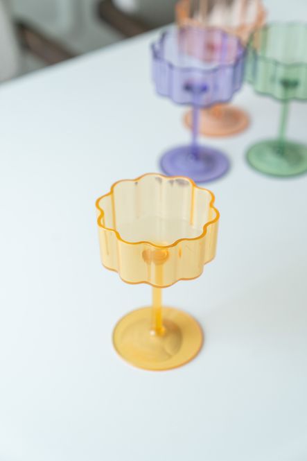 Hovedbilde Blomst cocktailglass – 230 ml – gul