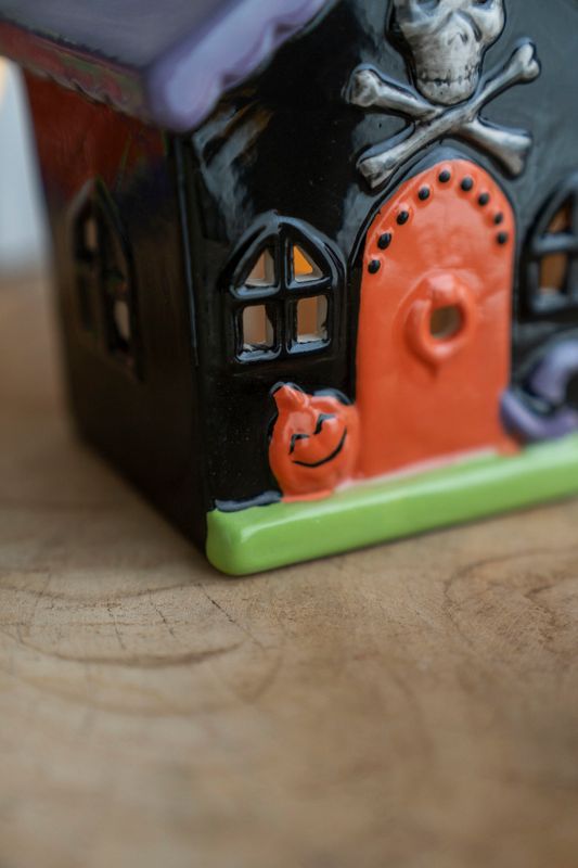 LED Halloween Hus 15cm - Skalle