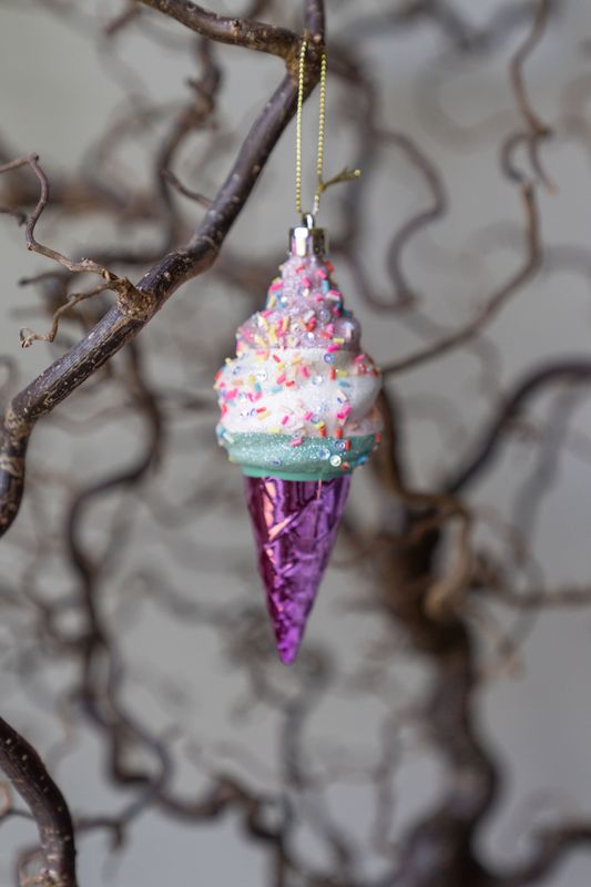 Juletrepynt Iskrem 13x5cm - Lilla