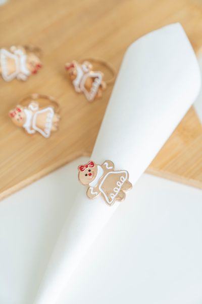 Hovedbilde Serviettring 4pk - Pepperkake Dame