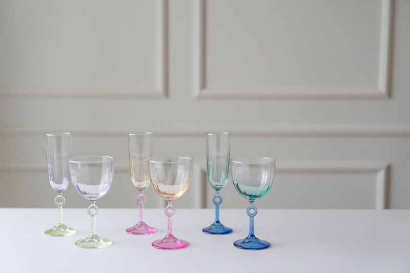 Champagneglass Sirkel 150ml - Blå