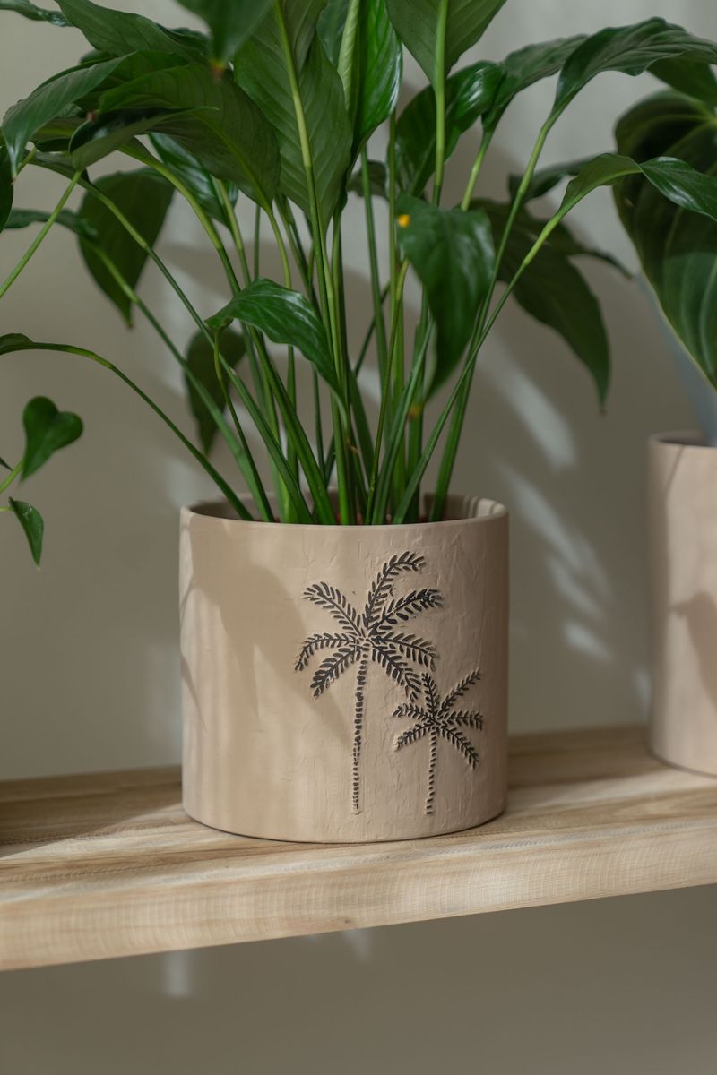 Blomsterpotte 3pk Palme Brun