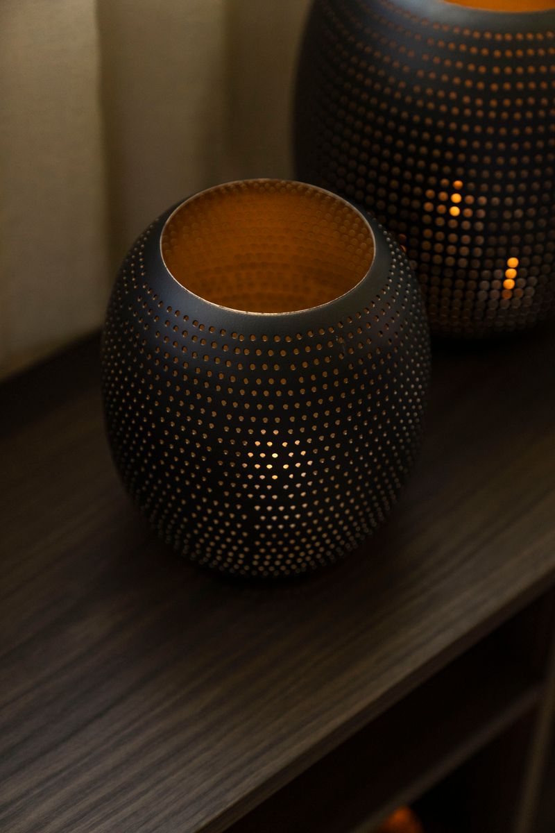 Lyslykt 16x18cm Svart