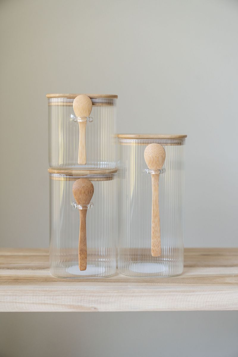 Glasskrukke m/skje 750ml