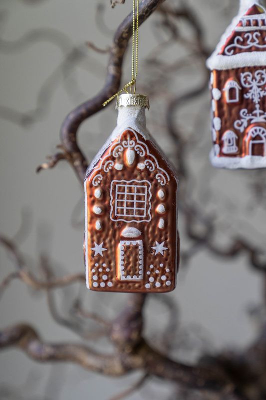 Juletrepynt pepperkakehus 11cm - Versjon 1