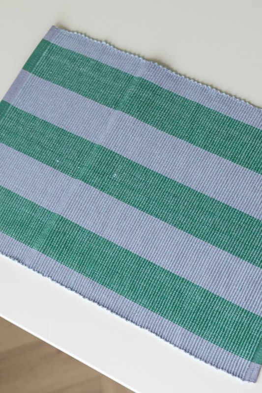 Bordbrikke i bomull – 45×30 cm – Grønn/Blå Bred