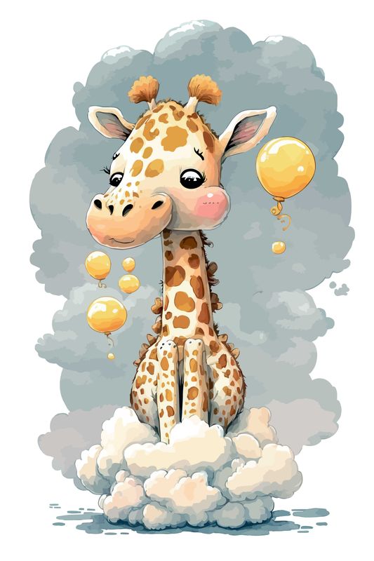 Poster - Himmel Giraff