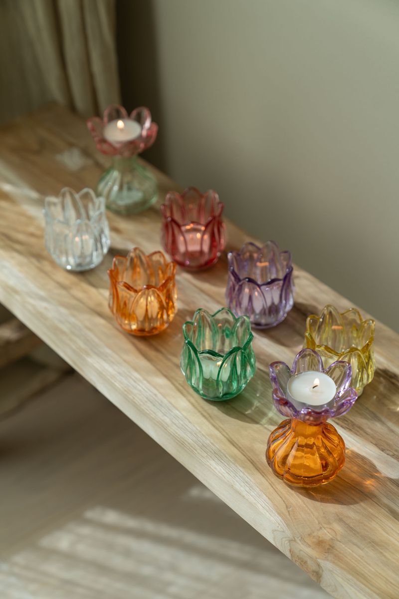Telysholder glass – oransje