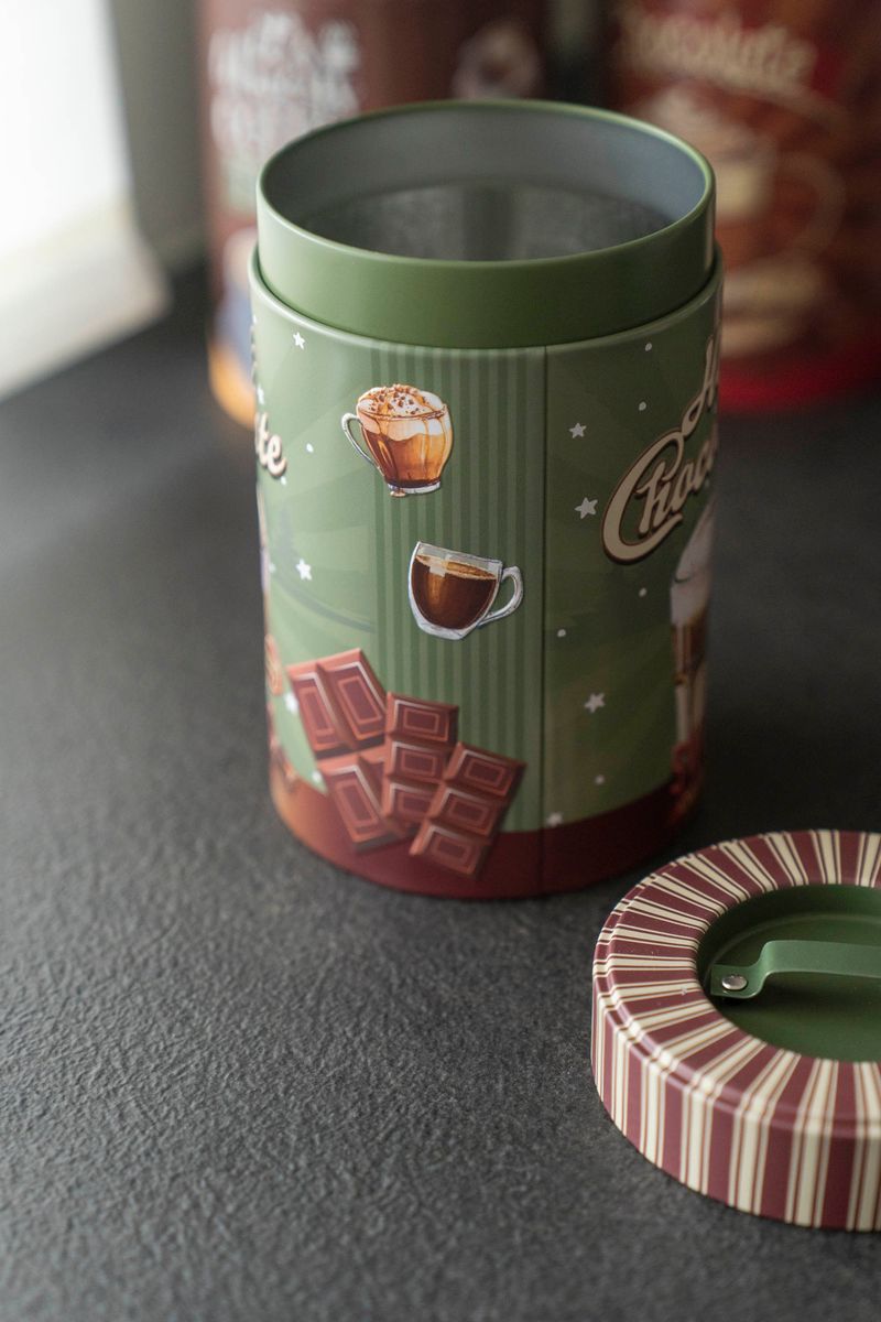 Retro Oppbevaringsboks – Ø10×H16 cm – Hot Chocolate