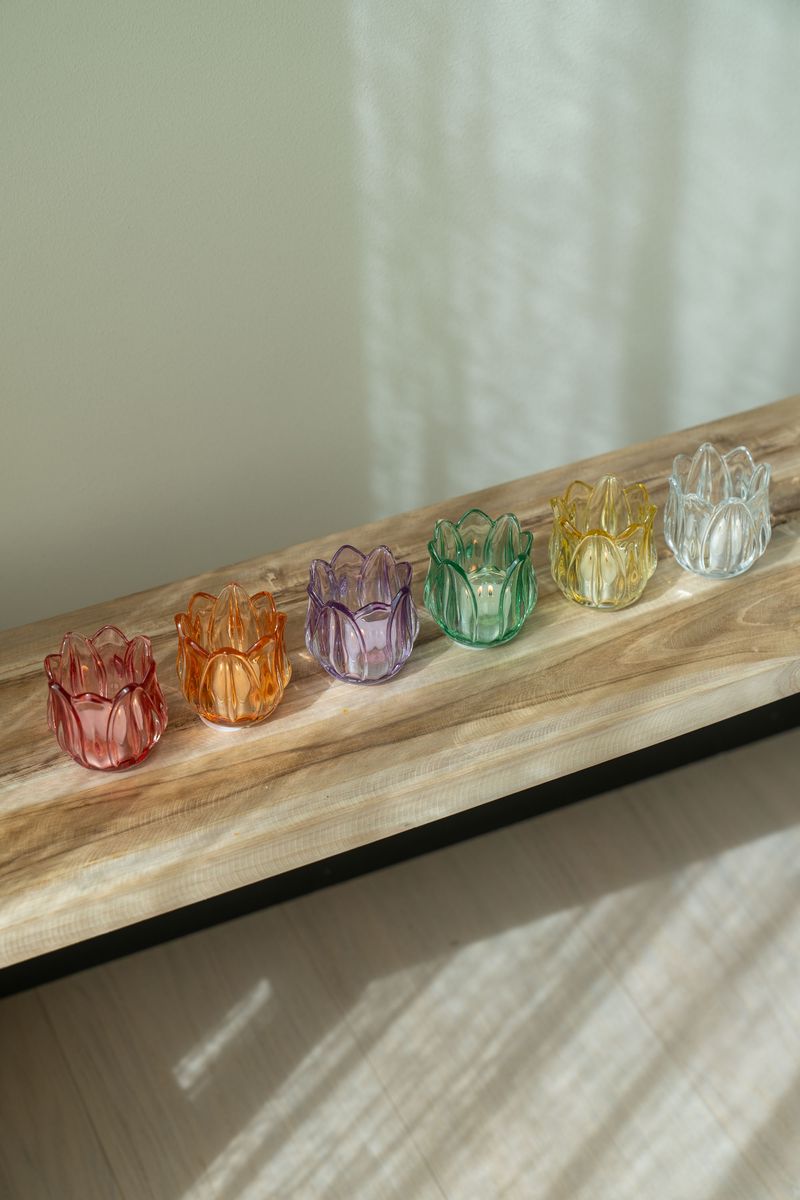 Telysholder glass – rosa