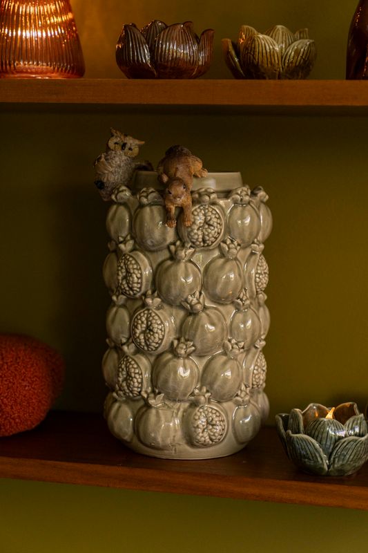 Vase - Granateple 26,5cm Grønn