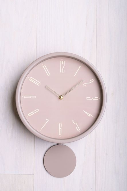 Hovedbilde Veggklokke Pendel 30cm - Gammelrosa