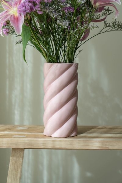 Hovedbilde Vase swirl – H25 cm – Rosa