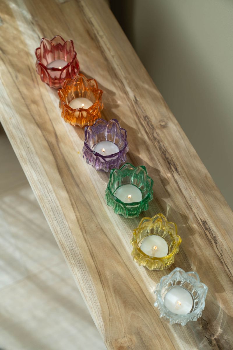 Telysholder glass – rosa