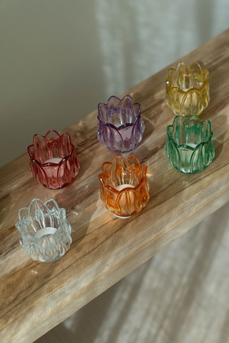 Telysholder glass – gul