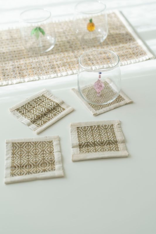 Glassunderlag 4pk 10cm - Hvit
