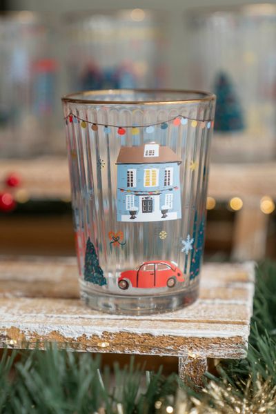 Hovedbilde Vannglass 500ml - Blått Hus