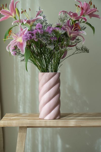 Hovedbilde Vase swirl – H25 cm – Rosa