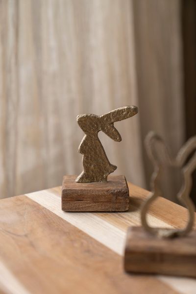 Hovedbilde Dekorkanin i mangotre og aluminium – H13 cm ...