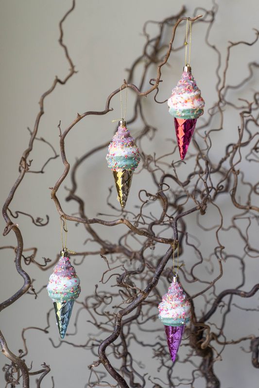 Juletrepynt Iskrem 13x5cm - Rosa