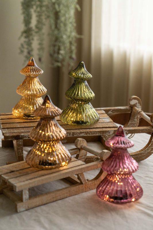 Glasstre LED 21cm - Gul