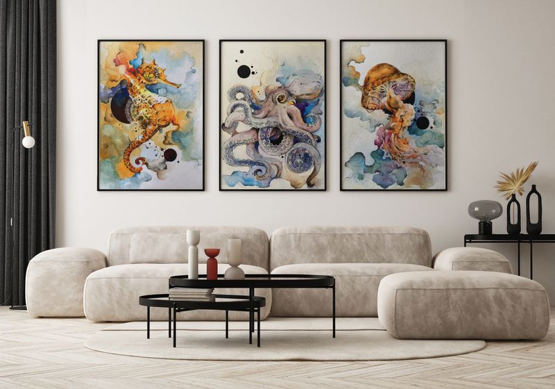 Poster - Abstrakt Blekksprut