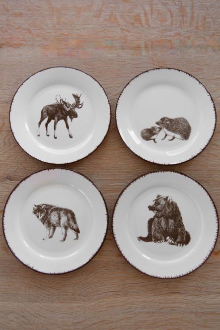 Hovedbilde Villmark 4pk Sett Tallerken 27cm (Elg, Bjørn, ...