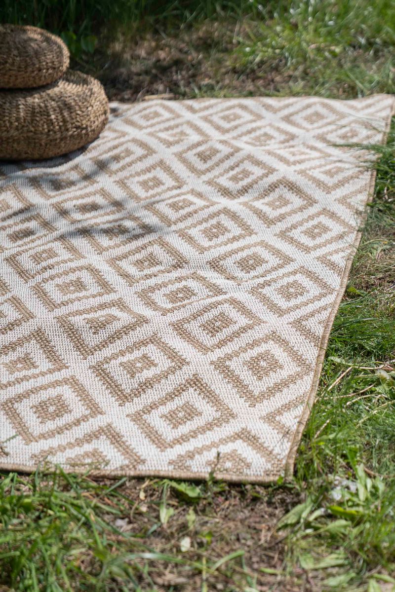 Utendørs Teppe 230x160cm Beige og Hvit