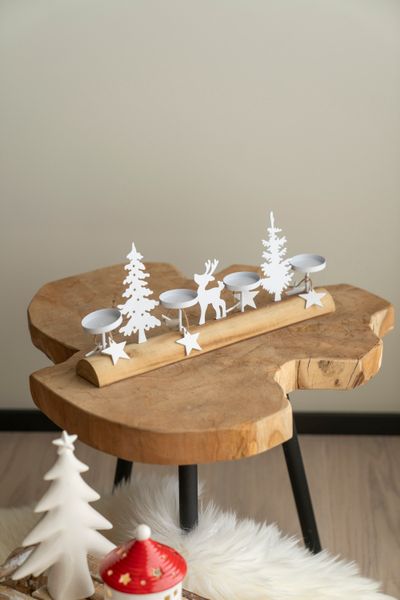 Hovedbilde Telysholder - Vinterskog hvit