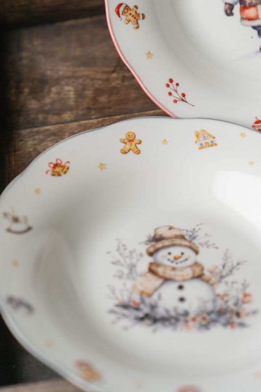 Juleminner Dyp Tallerken 22cm - Snømann