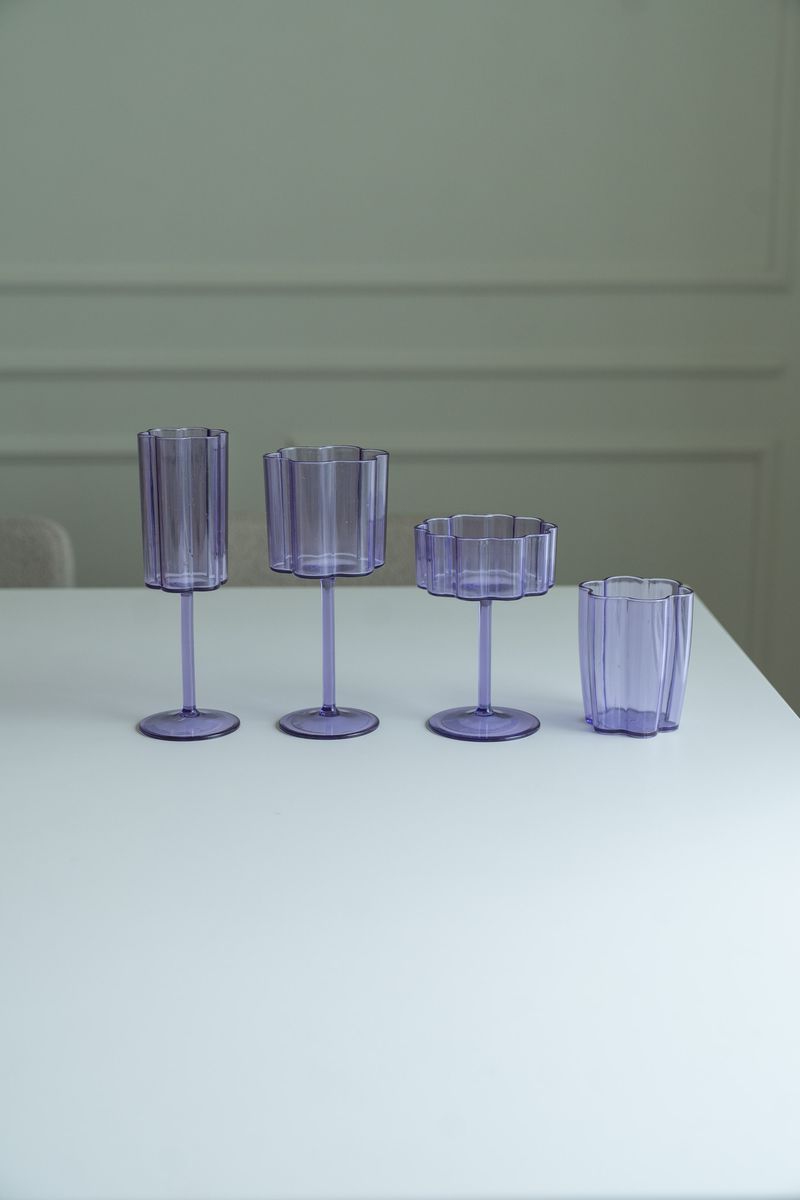 Blomst drikkeglass – 300 ml – lilla