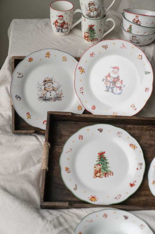 Juleminner Tallerken 26cm - Snømann