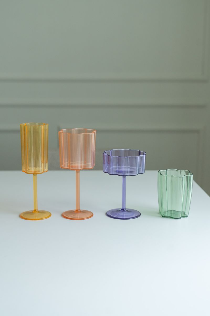 Blomst drikkeglass – 300 ml – lilla