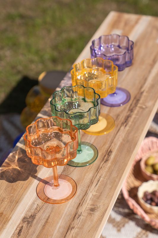 Blomst cocktailglass – 230 ml – gul