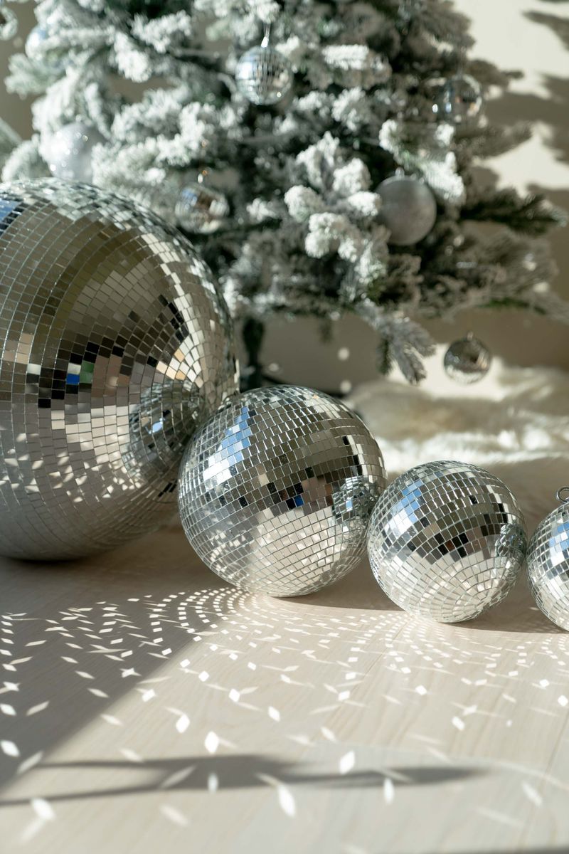 Diskokule 25cm - sølv