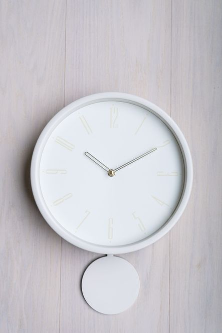 Hovedbilde Veggklokke Pendel 30cm - Offwhite