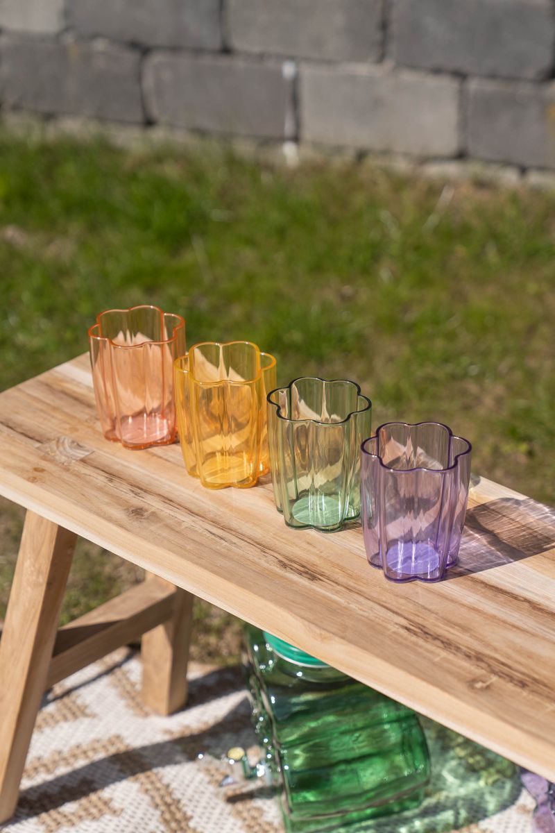 Blomst drikkeglass – 300 ml – lilla