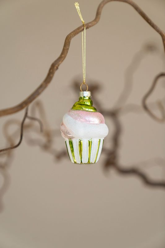 Juletrepynt - Cupcake Grønn