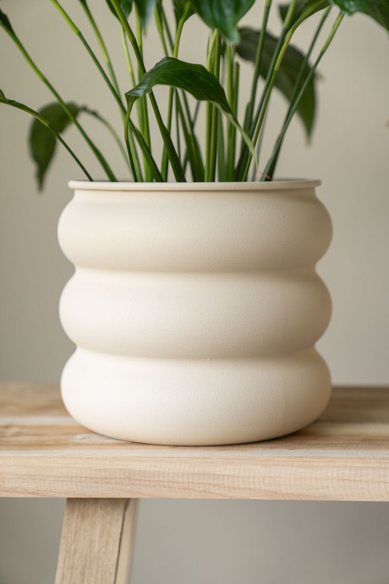 Blomsterpotte galvanisert – 3pk – krem