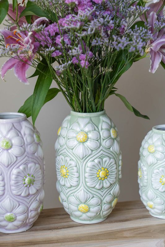 Vase blomster – 22 cm – Grønn